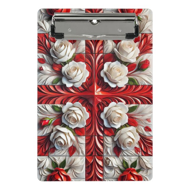 Mini clipboard with English Roses Design (Front)