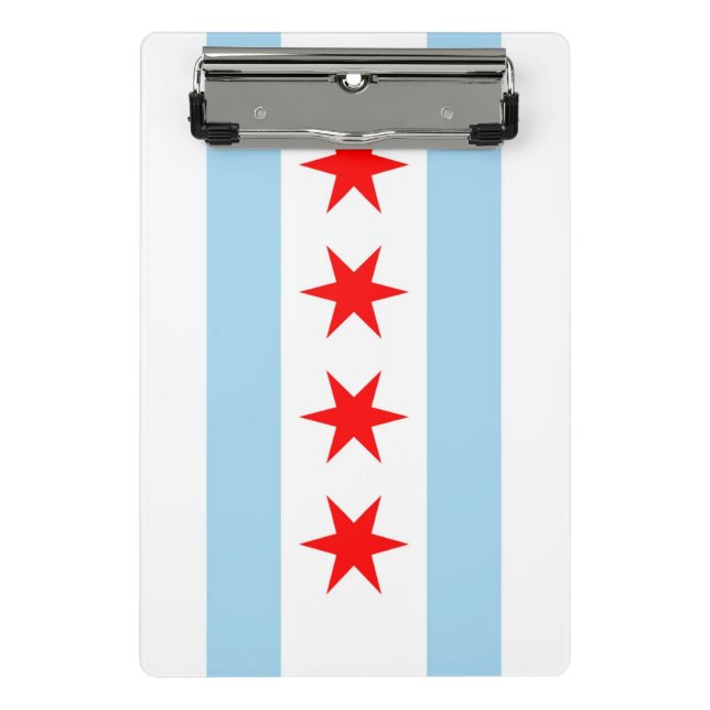 Mini clipboard with flag of Chicago City, USA (Front)