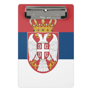 Mini clipboard with flag of Serbia