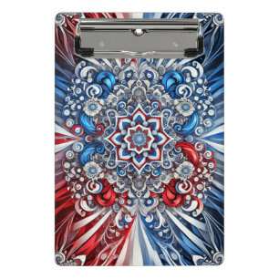 Mini clipboard with French Colours Abstract Design