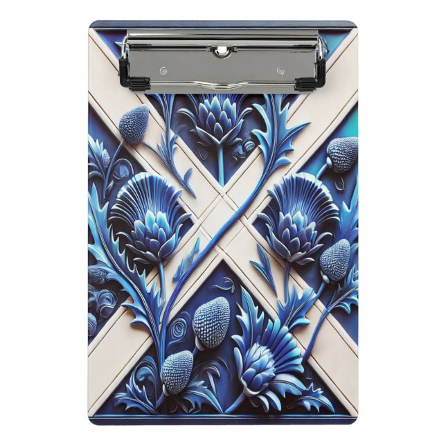 Mini clipboard with Scottish Thistles  (Front)