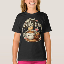 Mini Coffee Lover Cute Girls Coffee Gift Kids T-Sh T-Shirt