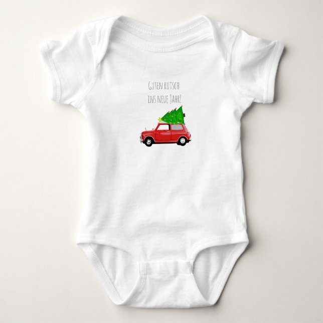 Mini Cooper Babybody New Year Baby Bodysuit (Front)
