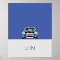 Mini Cooper blau Poster