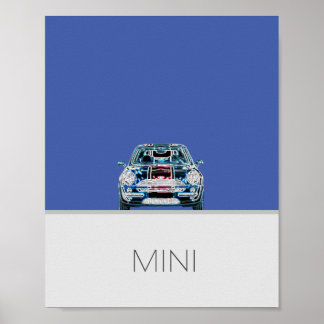 Mini Cooper blau Poster