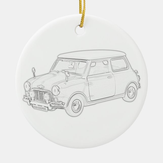 Mini Cooper Ceramic Tree Decoration (Front)