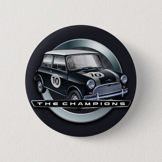 Mini Cooper S black 6 Cm Round Badge (Front)