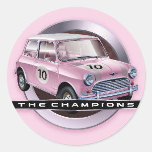Mini Cooper S pink Classic Round Sticker