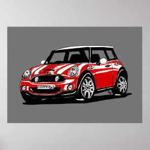Mini Cooper S R56 Iconic Car/Automotive Design   Poster