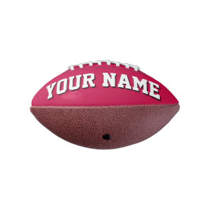 Mini CRIMSON RED AND WHITE Personalized Football
