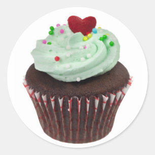 Mini cupcake classic round sticker