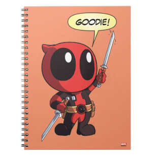 Mini Deadpool With Two Swords Notebook