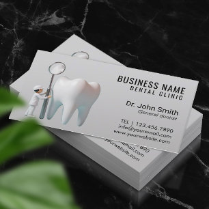 Mini Dentist & Bright Tooth Plain Dental Office Appointment Card