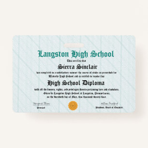 Mini Diploma - Packet Size Badge ID Badge