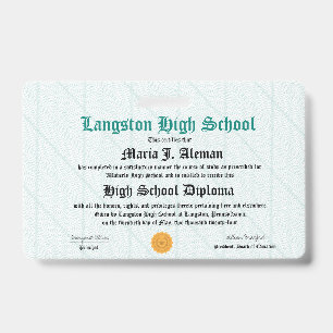 Mini Diploma - Packet Size Badge Maria ID Badge