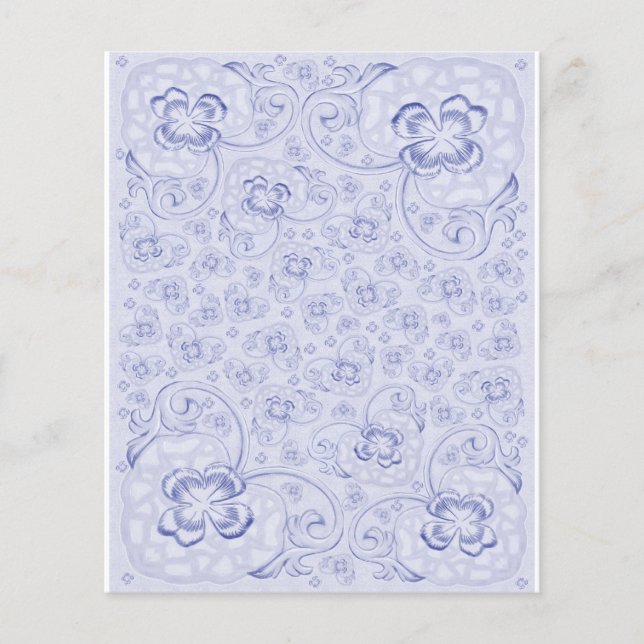 Mini Doublesided paper Pastel blue floral (Front)