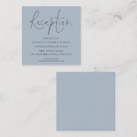 MINI Dusty Blue Script Wedding Reception Details 
