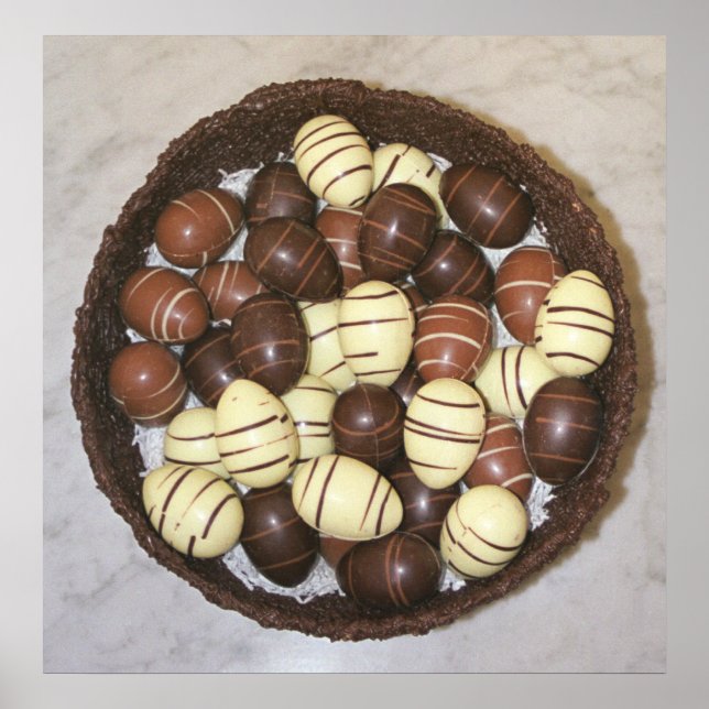 Mini Easter eggs in chocolate nest Poster (Front)