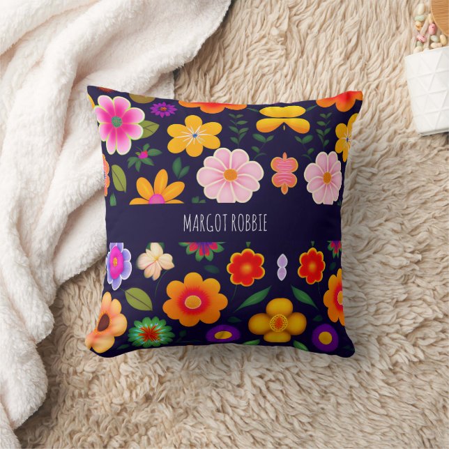 Mini Exotic Flowers Floral Pattern Cushion (Blanket)