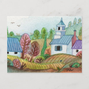 Mini Farmland Lakescape Postcard