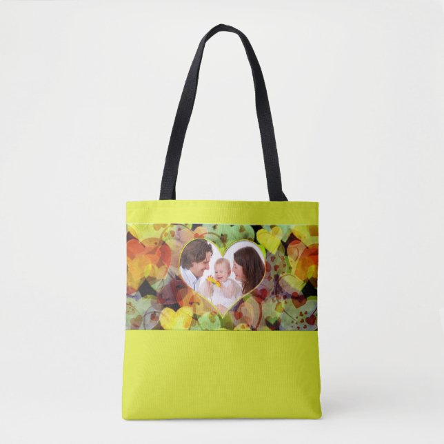 Mini Frame - Hearts V + your Photo Tote Bag (Front)