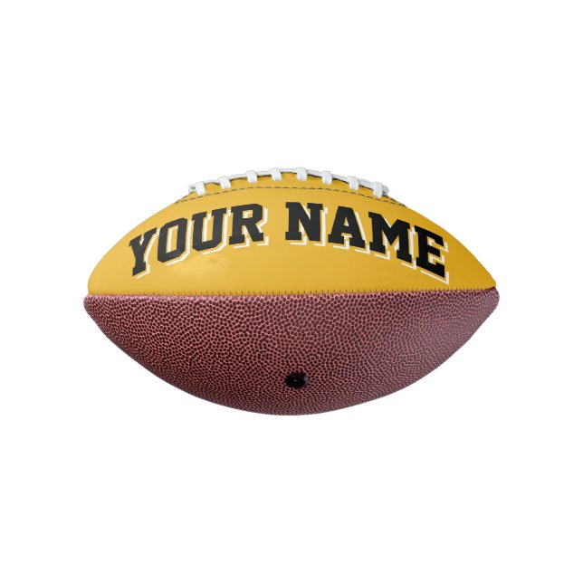 Mini GOLD AND BLACK Personalised Football (Rotated 270)