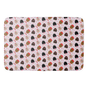 Mini Goldendoodle Dogs Valentines Day Bath Mat