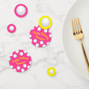 Mini Golf Balls Birthday Party Kids Pink Confetti