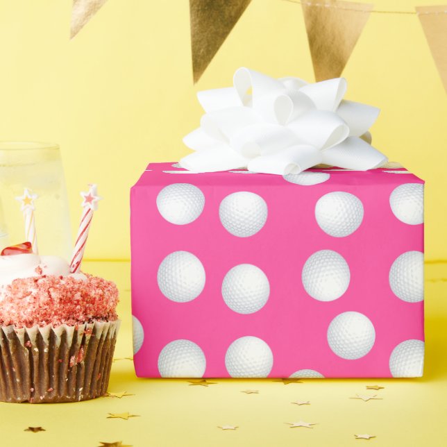 Mini Golf Birthday Party Pink Wrapping Paper (Birthday Party)