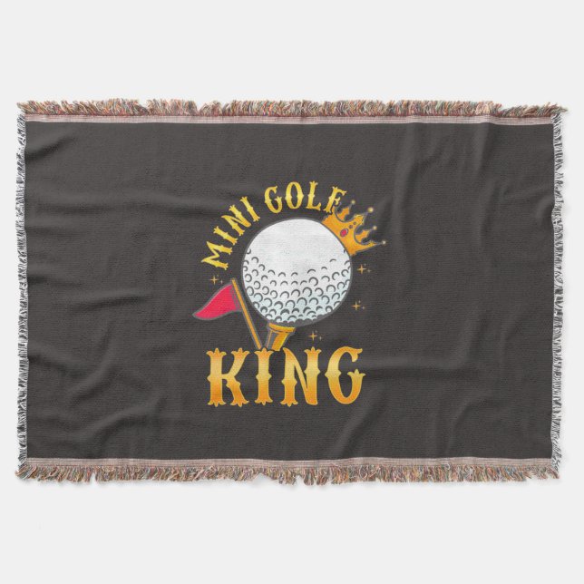 Mini Golf King Throw Blanket (Front)