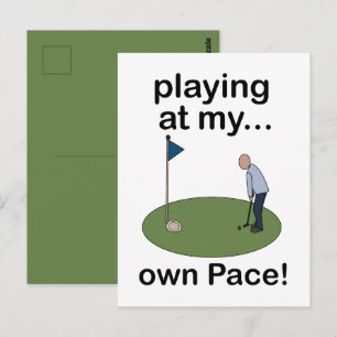 Mini Golf Minigolf Playing At My Own Pace Golfer Postcard