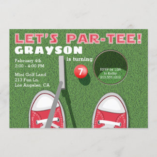 Mini Golf Par-Tee Putt Putt Boy's Birthday Invitation