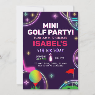 Mini Golf Party Birthday Invitation