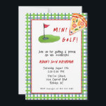 Mini Golf & Pizza Kid Birthday party Invitation<br><div class="desc">Cute & Playful Putt Putt and Pizza birthday party invitation for Juveniles</div>