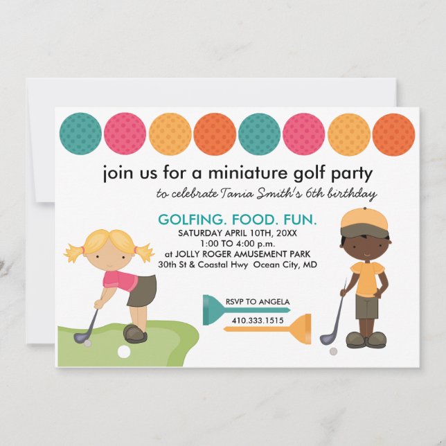 Mini Golf Special Request Invites (Front)
