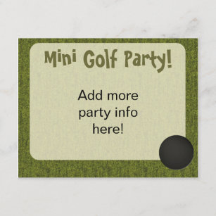 Mini Golf Style Hole In One Invite