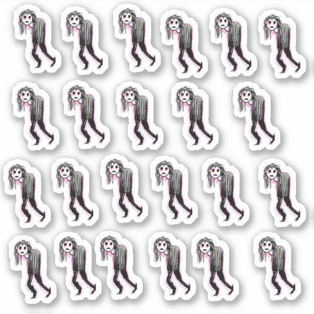 Mini Goths Custom-Cut Vinyl Stickers (Front)
