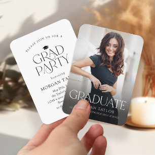 Mini Graceful Elegance Photo Graduation Invite