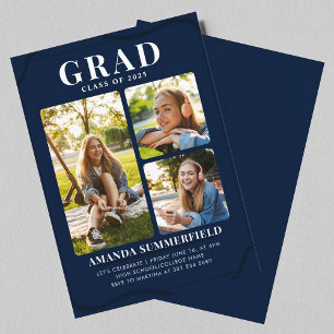 Mini Graduation 3 Photos Party Invitation
