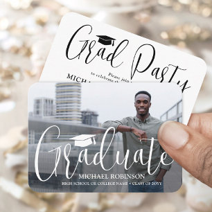 Mini Graduation Party Modern Photo Invitation Card