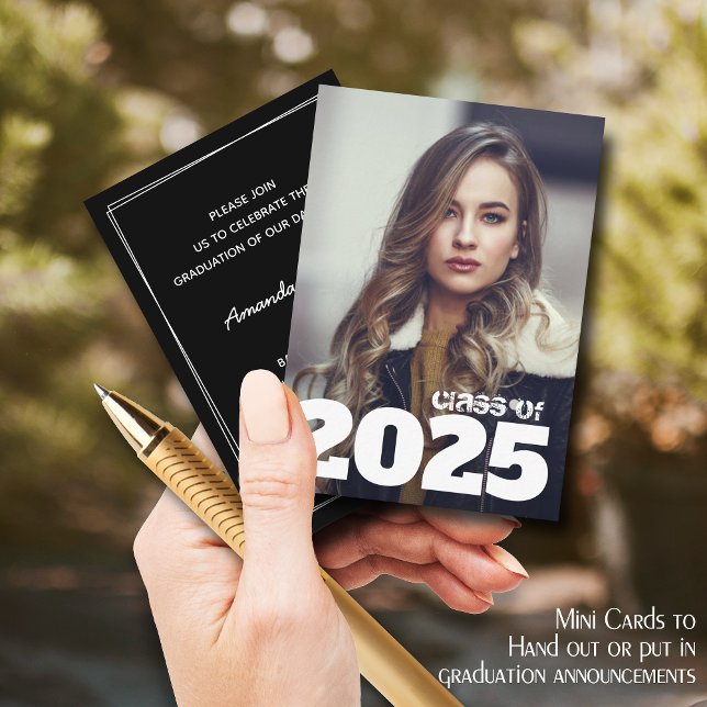 MINI Graduation Photo Invitations (Small 3.5" x 2.5" graduation party cards to hand out or include in your graduation announcements.)
