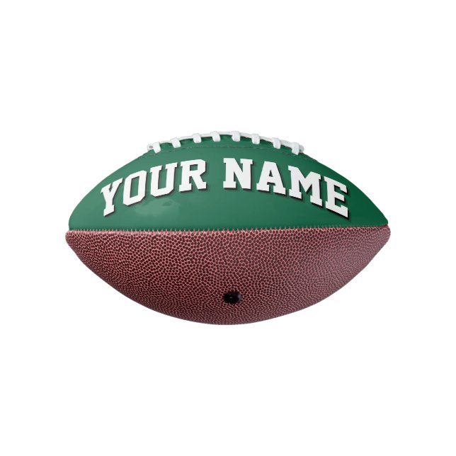 Mini GREEN AND WHITE Personalised Football (Rotated 270)