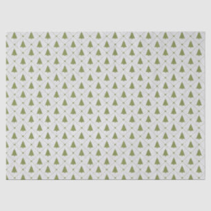 Mini Green Christmas Trees Decoupage Tissue Paper