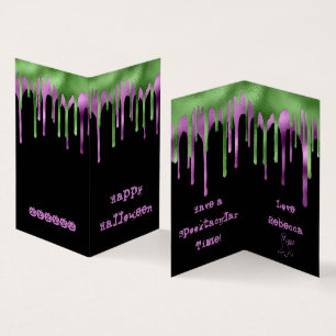 MINI Green Purple Slime Halloween Classroom Card