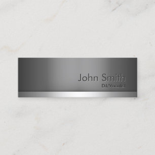Mini Grey Metal DJ Music Business Card