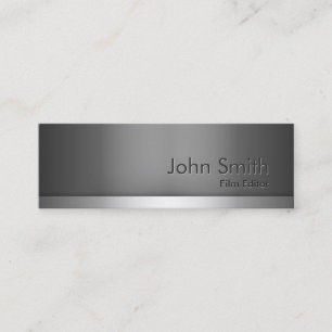 Mini Grey Metal Film Editor Business Card
