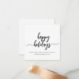 Mini Happy Holidays Modern Script Business Logo Card