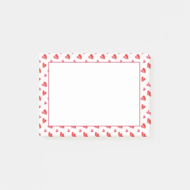 MINI HEARTS 4x3 Post It Note Pad (Front)