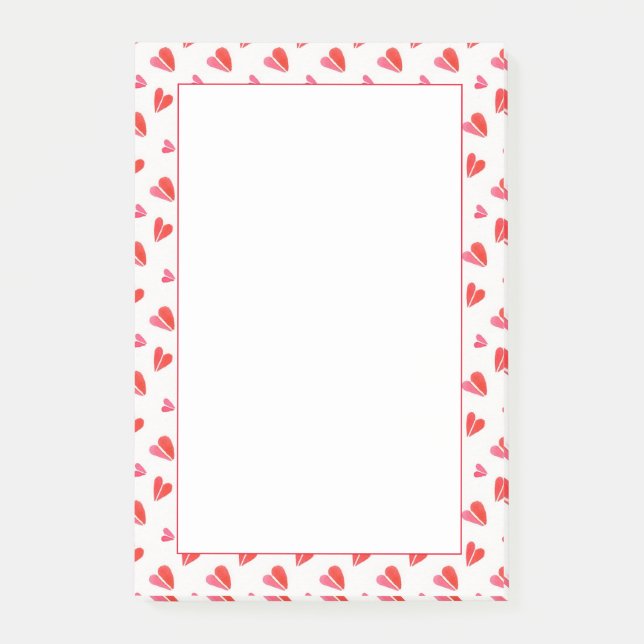 MINI HEARTS 4x6 Post It Note Pad (Front)