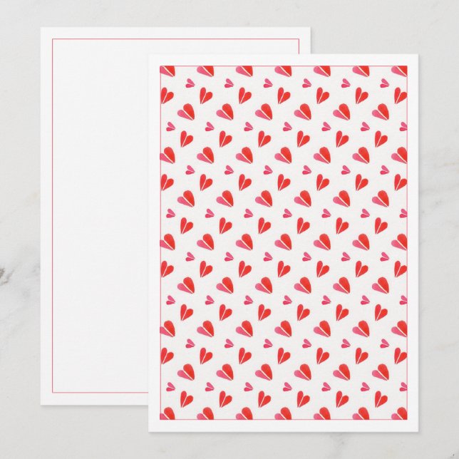 MINI HEARTS 5x7 Blank Flat Card (Front/Back)
